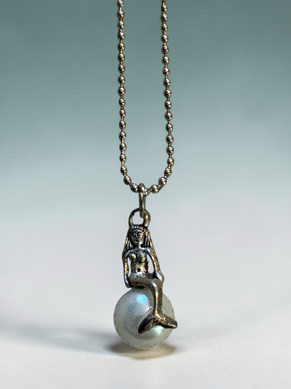 Colser Designs Silver Mermaid Necklace with Pearl